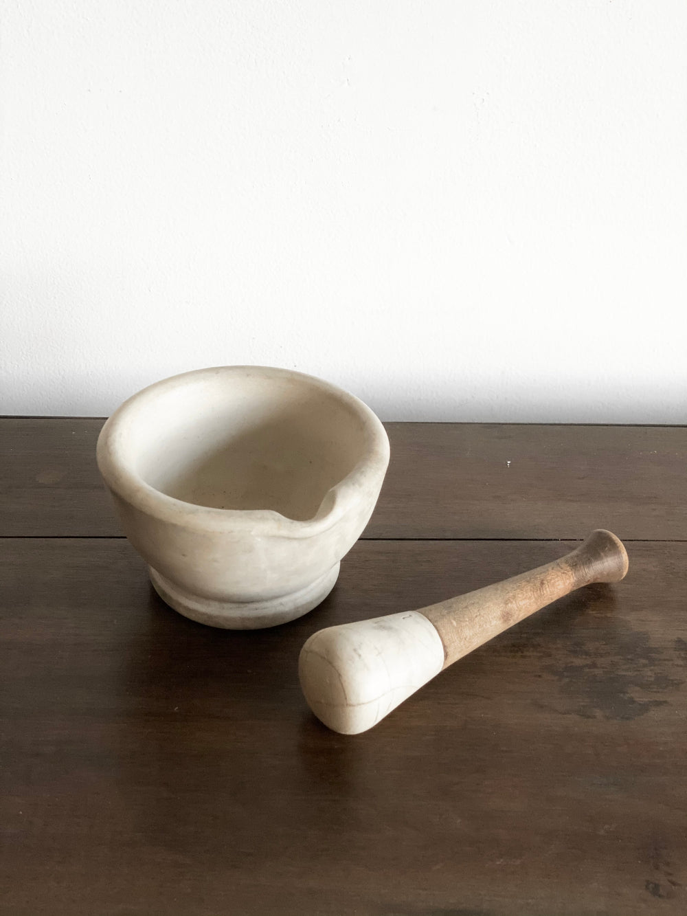 vintage stoneware mortar and pestle