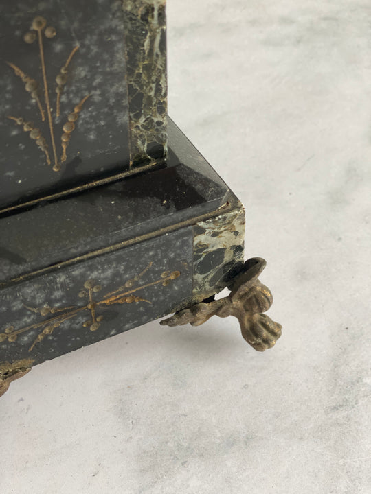 antique French marble and cast iron Napoleon III fireplace candelabra