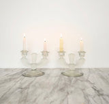 art deco frosted glass candelabra
