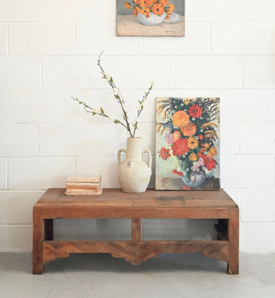 vintage french mahogany bench