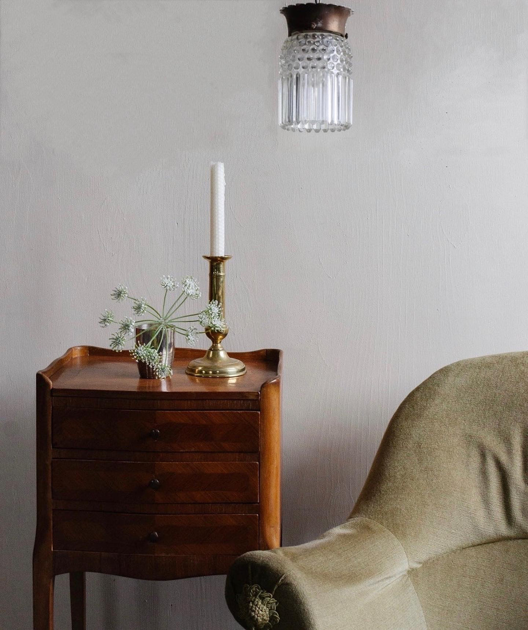 midcentury bubble glass hanging light fixture
