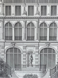 antique French architectural etching