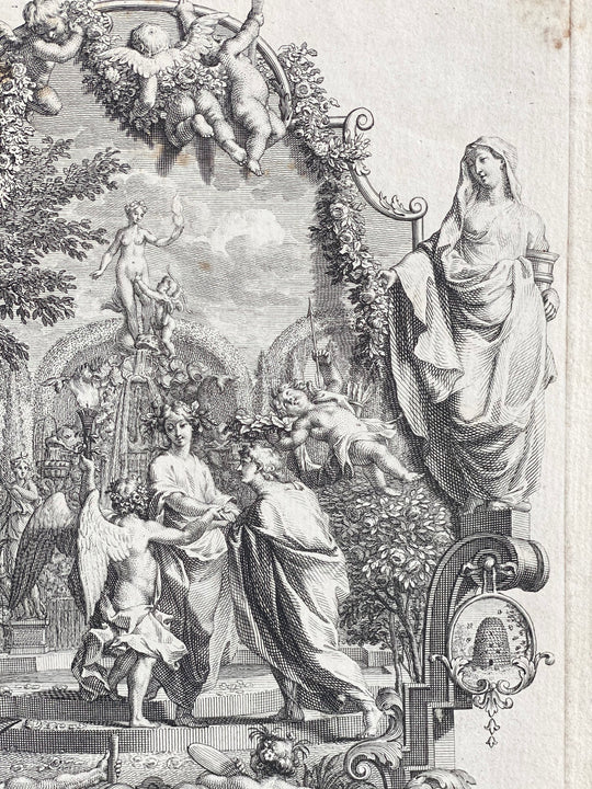 18th century engraving, “scène d'anges”