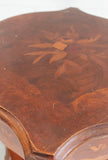 1920s french baroque style inlaid rosewood marquetry side table