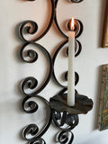 vintage Italian wrought iron candle sconce set
