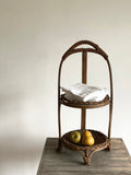 vintage woven two tier stand