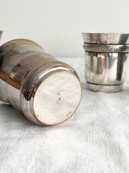 set of 4 french 1940s silver cups